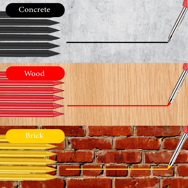 PLATEYTR 2.8 mm Pencil Leads for Carpenter's Pencil, 36 Pieces