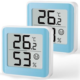 MeesMeek Room Thermometer Indoor Humidity Meter Temperature Monitor Hygrometer Humidity Sensor with Comfort Indicator LCD Large Digital Display for Babyroom Office Wine Cellar Warehouse