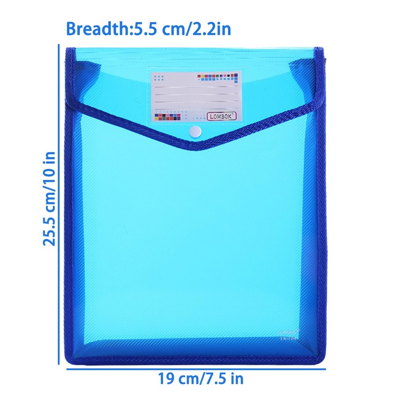 A4 Document Folder, Pack of 5, Plastic Document Bag, Collecting