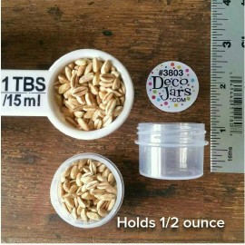 Decojars 20 Clear One Half Ounce Plastic Cosmetic Herb Jars Screw Lids Container 3803 USA