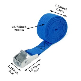 10 Pack Lashing Straps with Buckles Adjustable, 1" x 78" Cam Buckle Tie Down Straps, Light Blue Cargo Strap for Securing Luggage, Cargo, Bicycles, Motorcycles