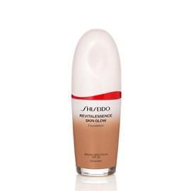 Shiseido RevitalEssence Skin Glow Foundation SPF 30, 410 Sunstone - Buildable, Medium Coverage - 24-HR Hydration & 12-HR Wear - Transfer, Crease & Fade Resistant - Non-Comedogenic - All Skin Types
