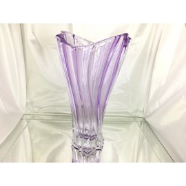 Bohemia Aurum Crystal Crystal Glass Vase12 " Centerpiece Flower Bud Vase Purple Color Bohemia Crystal