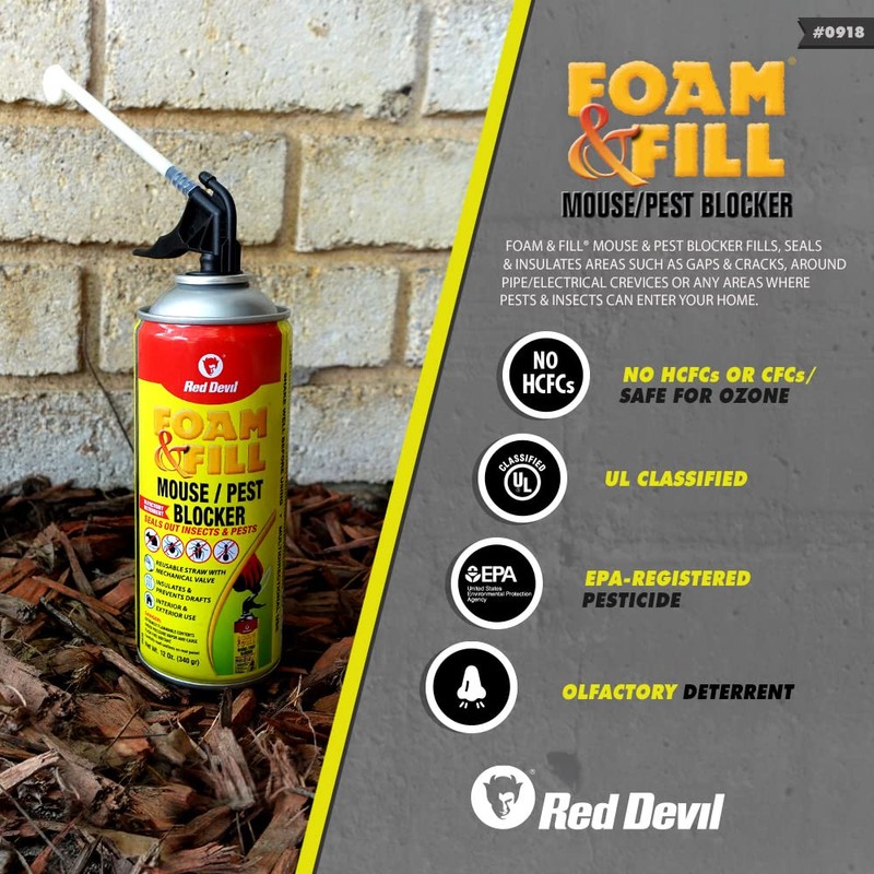 Red Devil 0918 Spray Foam & Filler Foam, 12 oz.,