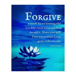AMERICAN LUXURY GIFTS Creig Crippen Wall Art Print - Forgive Yourself - Learn, Grow & Become - 8x10 Quotes Decor For Home Studio and Office, Wall Pictures for Living Room Decor, Unframed