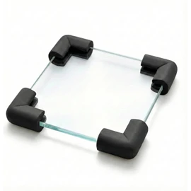 4 pcs Baby Furniture Corner Safety Bumper Security Table Desk Corner Edge U Type Protector Guard Cushion Softener (Black)