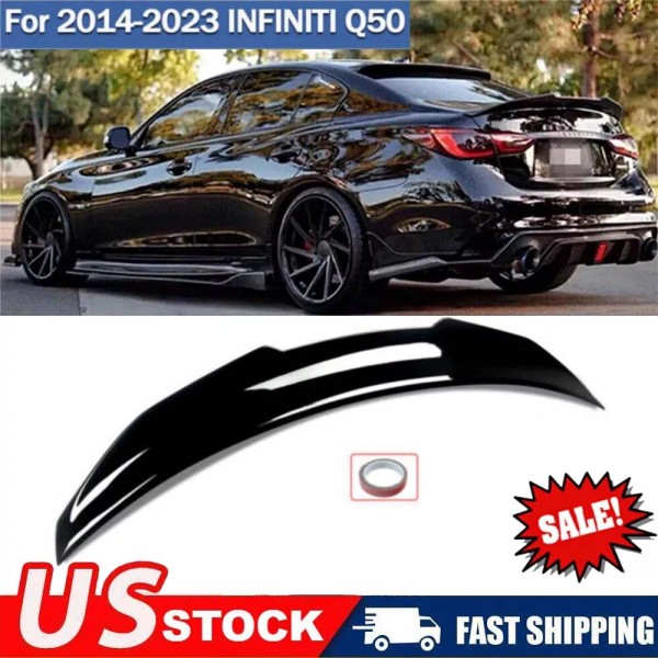 WheelX Duckbill Trunk Spoiler For 2014-2024 Infiniti Q50 Gloss Black