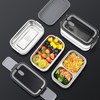 Bento Box 304 Stainless Steel Microwaveable with Chopsticks and Spoon