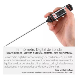 Mercader Digital 10 Pzs Termómetro Digital De Sonda Para Cocina Liquido Carne