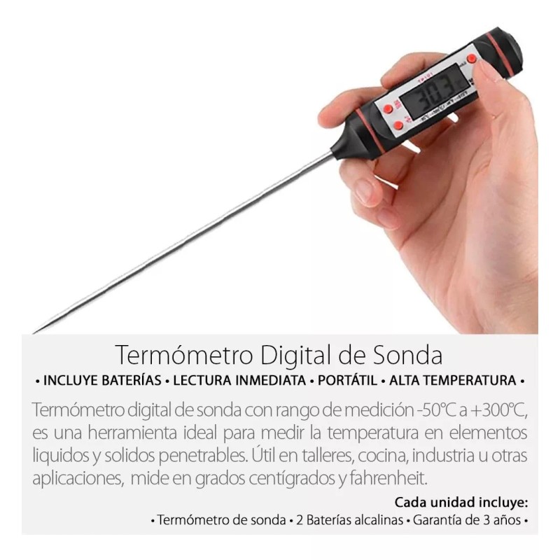 Mercader Digital 10 Pzs Termómetro Digital De Sonda Para Cocina