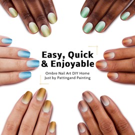 Karroy Chrome Metallic Gel Polish, Ombre Nails Colors Palette, Gold Silver Effect 3D Metal Painting Gel Nail Art Reflective Glitter Holographic Liner Sparkling No Wipe UV LED Cured (9 Colors M)