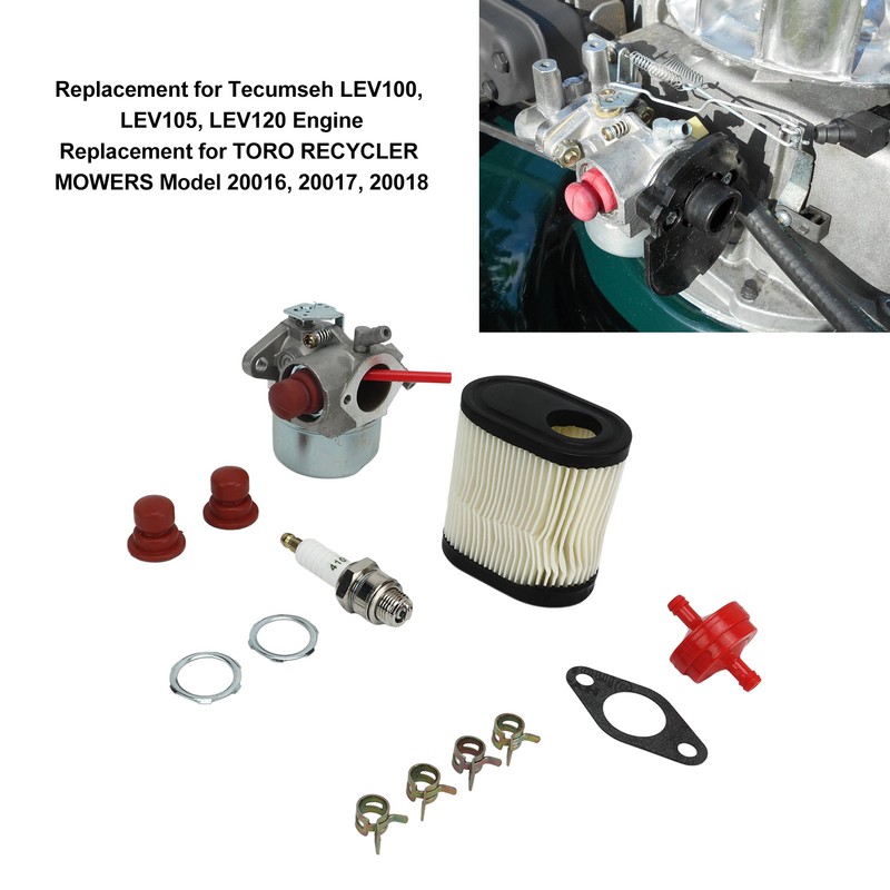 Carburetor 640350 Spark Plug Air Filter Fuel Filter Kit Replacement