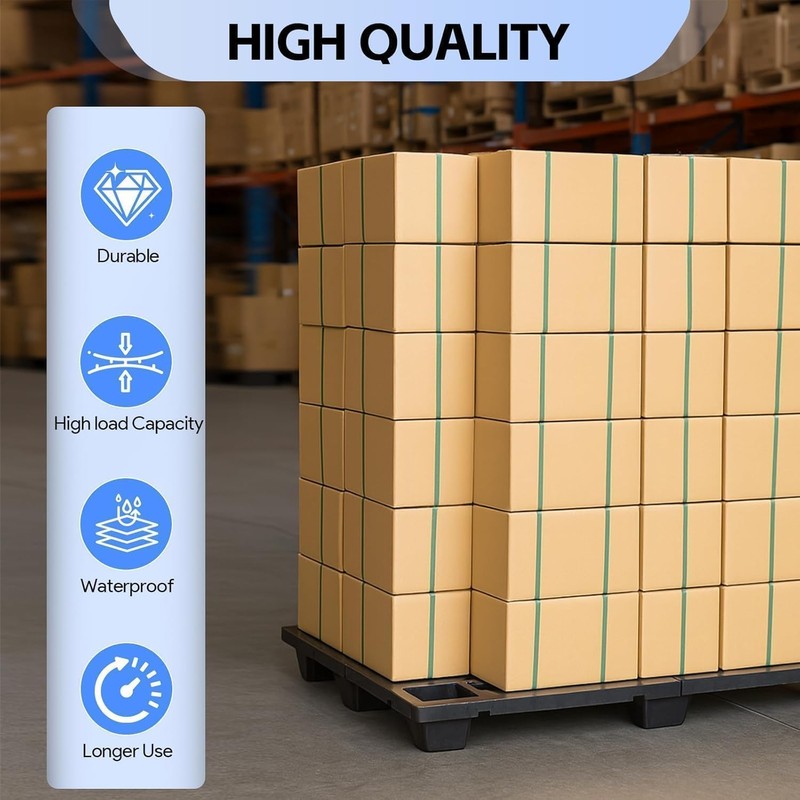 8PCS 23.6x15.7x3.9 in Plastic Pallets