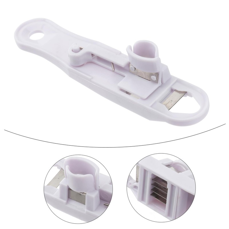 LIFKOME 1pc Multi Functional Green Bean Slicer Stem Remover White