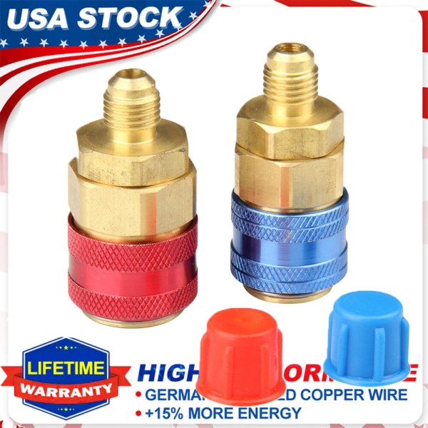 Carbole 2X Quick Manifold Connector Adapter Coupler Gauge Auto Straight