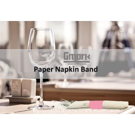 Gmark Paper Napkin Band Box of 500, Paper napkin rings self adhesive (Pink) GM1103A