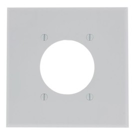 Leviton Flush Mount 2 Gang Wallplate White-609070, 80526-W, White