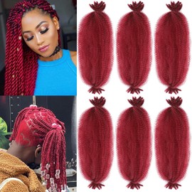 Spring Afro Twist Hair, 20 Inch Springy Marley Twist Braiding Hair Pre-Separated 6 Packs Spring Twist Afro Kinkys Bulk Hair for Soft Locs Crochet Hair Extensions for Black Women (bug#, 20inch)