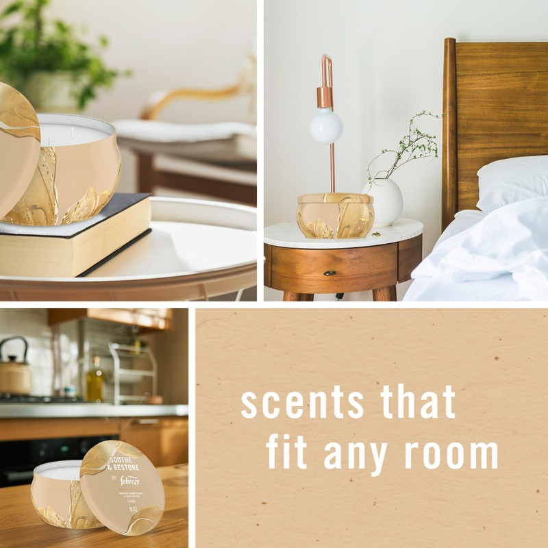 Febreze Scented Candle, Soothe & Restore Scent, 11 oz 4