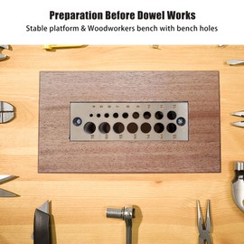 Steel Dowel Plate 16 Holes Dowel Maker Steel Plate Metric Scale, 4mm-16mm Available for All Softwoods and Hardwoods