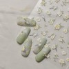 5D Embossed Flower Stickers for Nail Art White Floral Self-Adhesive