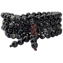 KYEYGWO 108 Prayer Mala Bead Bracelet for Women Men, 6 mm Tibetan Buddhist Healing Stone Necklace, Unisex