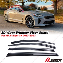 ZTT For 2018-2023 Kia Stinger 4pcs Rain Guard Deflector Black Window Sun Vent Visor