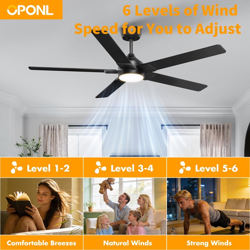 OPONL Ceiling Fan with Light, Ceiling fan with Light and