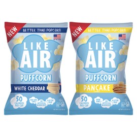 Like Air Puffcorn (Combo Pack: Cheddar & Pancake) | 2 4oz Bags | 50 Calories Per Cup | Gluten Free | Nothing Artificial