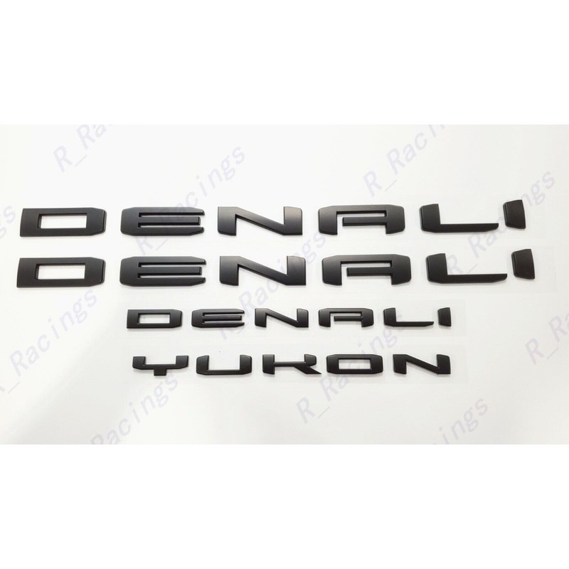 4Pc Set Denali Yukon Emblems Fender Door Rear Tailgate Letters