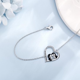 DAYLINLOVE Penguin Bracelets S925 Sterling Silver Heart Penguin Gifts Animal Jewelry For Penguin Lovers Women Christmas Gifts