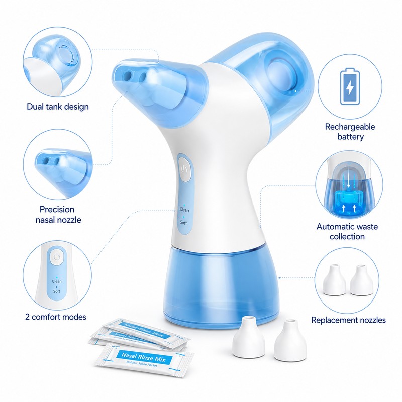 Electric Nasal Irrigation System for Daily Rinse – Rechargeable Nose