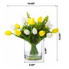 ENOVA FLORAL 20 Heads Artificial Tulips Flowers with Vase, Mixed