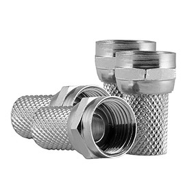 UltraPro RG6 F-Type Twist-On Coaxial Connector, 4 Pack, Replace Connectors or Assemble Custom Cables, No Tools Required, 52181