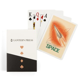 Lantern Press Explore Space, Retro Rocket (52 Playing Cards, Poker Size Card Deck with Jokers)