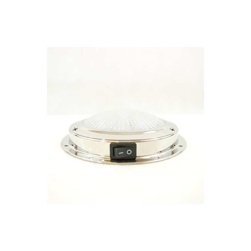 MiDMarine LED Boat Dome Light Stainless Steel with integral switch,