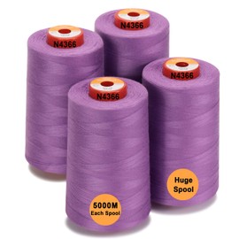 New Brothread - 30 opciones - 4 conos grandes de 5500 Y (5000 M) cada hilo de poliéster hilado multiusos 40S/2 (Tex27) para Serger, Overlock, acolchado, piezas y costura, uva