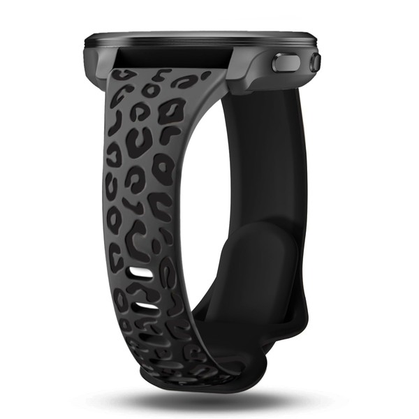 CUNUJIX Leopard Engraved Slim Silicone Watch Bands Compatible with Garmin