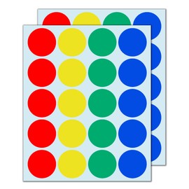 600 Pack - 2" Large Circle Round Dot Stickers, Moving Labels - 4 Colors