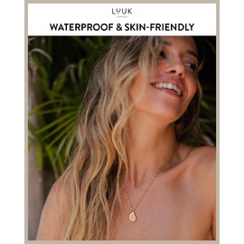 LUUK LIFESTYLE Trendy necklace with shell I seashell pendant for a casual beach I mermaid look, chic travel essential, adjustable choker, gold