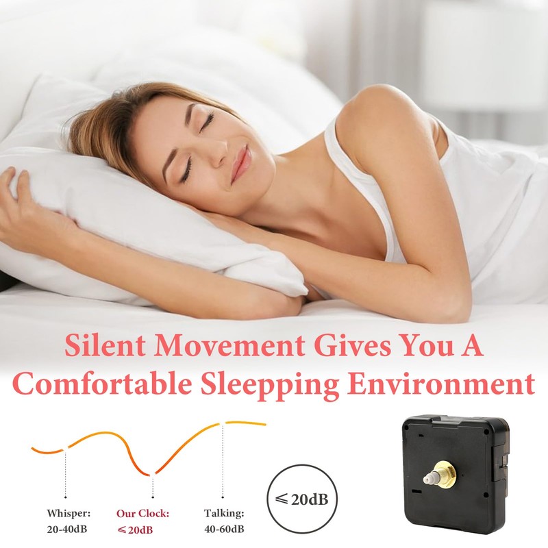 Clock Movement for Wall Clock, Self-Installation, Quartz Clock Movement, Silent,