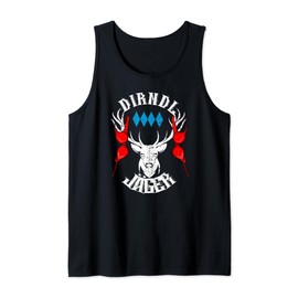 Oktoberfest Funny Deer Bavaria Flag Motif Dirndl Hunter Tank Top