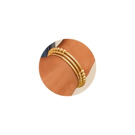 M MOOHAM Gold Beaded Bracelets for Women, 14k Gold Plated Ball Beaded Bracelet Set Stack for Women Trendy, Jewelry Gifts for Her Womens Adjustable Strand Bracelet