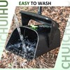 CHUICHUIHU Dog Pooper Scooper, Long Handle Adjustable Metal Swivel Bin