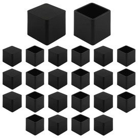 Moicstiy 24Pcs Square Chair Leg Caps Rubber Anti-Slip Furniture Leg Cap Covers Table Leg End Cap Floor Protectors for Wardrobe (3/4" x 3/4")