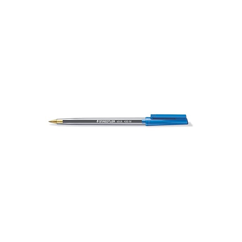 Staedtler Medium Stick 430 Ballpoint Pen, Blue, Pack of 6