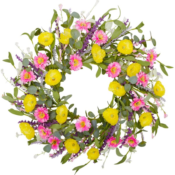 20 Inch Spring Wreath for Indoor Outdoor Summer Wreath Artificial