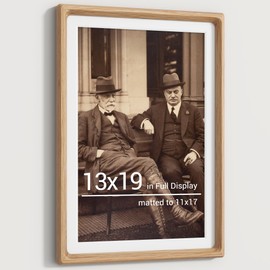 Heimlove 13x19 Picture Frames Natural Oak,Original Wood Hand Make Crafted Certificate Frame with Mat to 11x17 Graduation Picture Display,Family Picture,Wedding Picture,Diploma,Photo Wall Mounted