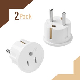 Bates- European Travel Plug Adapter, 2 Pack, Type E/F, European Plug Adapter, US to Europe Plug Adapter, Adapter for Europe Plug, US to EU Plug Adapter, Travel Adapter Europe, Plug Adapter Europe