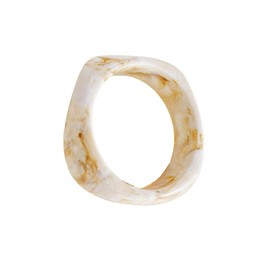 Pingyongchang Acrylic Bangle Cuff Chunky Bracelets for Women Colorful Irregular Resin Acetate Wristbands Retro Wide Geometric Transparent Bracelet Gifts-Figured White